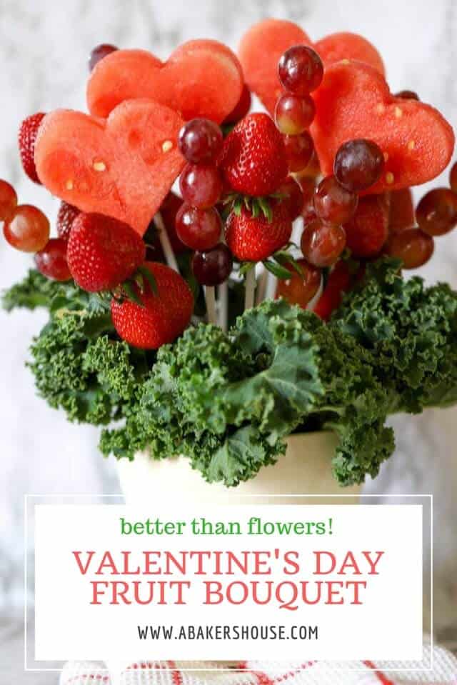 Valentine's heart edible fruit arrangement
