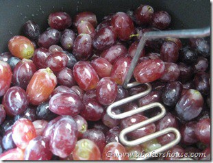 mash grapes with potato masher when making grape jelly
