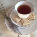 lavender shortbread with cup of tea