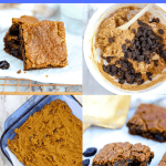 Pin with collage of four photos making gluten free hermit bar recipes