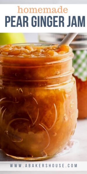 Pinterest image for pear ginger jam