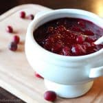 cranberry orange sauce in a white bowl