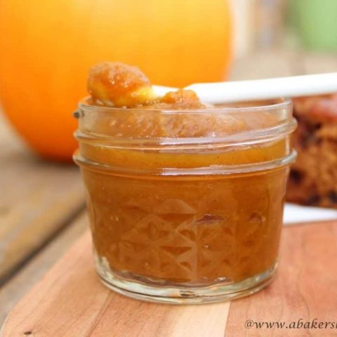 Pumpkin butter in a mason jar