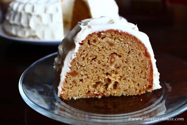 slice of ginger pear Bundt cake