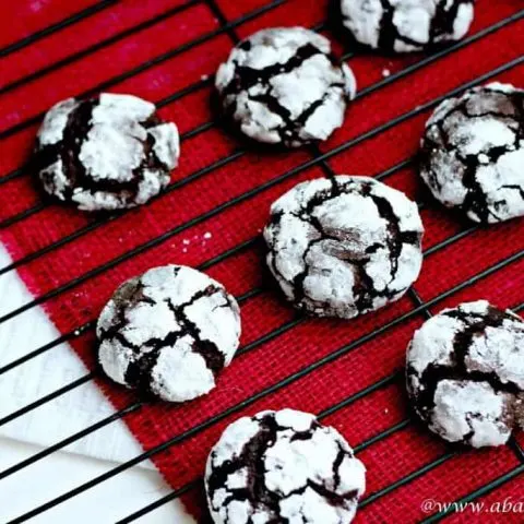 Coffee Chocolate Crinkle Cookies