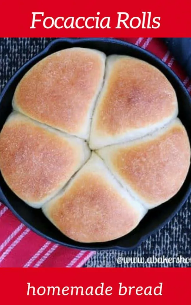Pinterest image for focaccia in cast iron pan