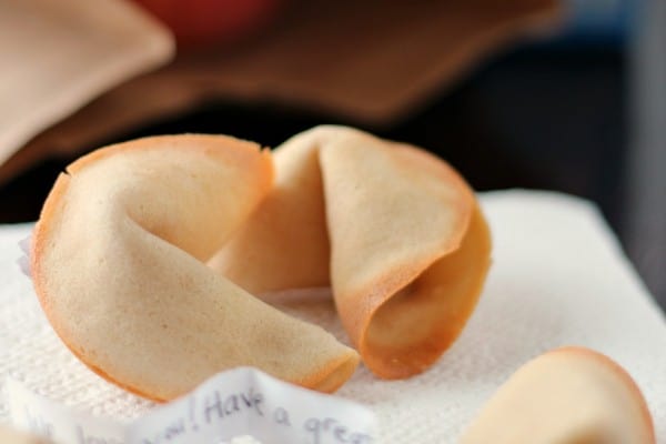 Homemade fortune cookies with personalized messages