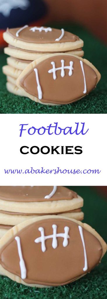 Football cookies with royal icing