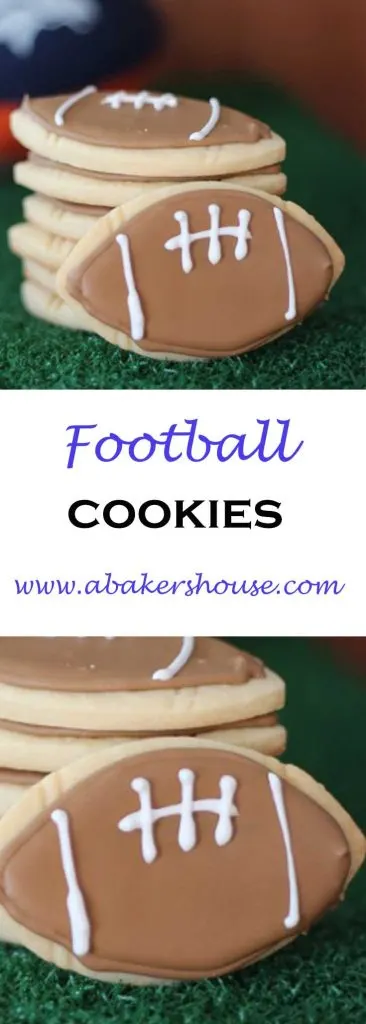 Football cookies with royal icing