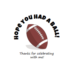 football label image for party favors