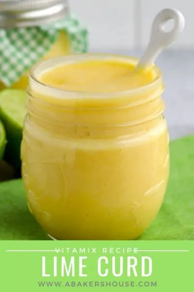 Lime curd in a mason jar with spoon