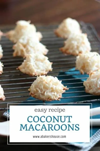 Pinterest image with text overlay of a dozen coconut macaroons