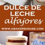 two photos of dulce de leche cookies