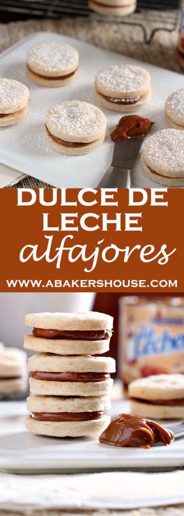 two photos of dulce de leche cookies