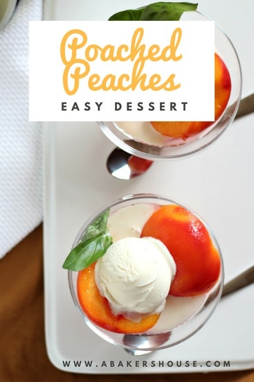 Poached peaches dessert