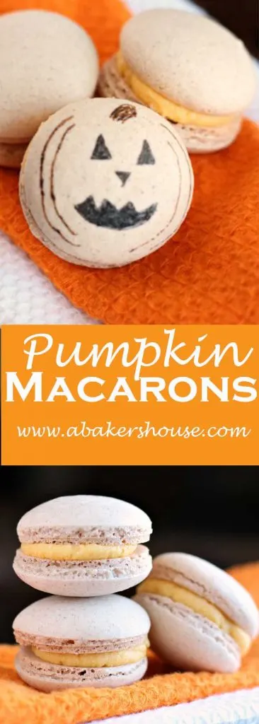 Pumpkin Macarons with Jack o Lantern Faces