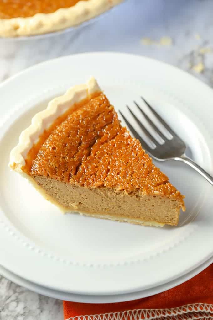 slice of gluten free pumpkin pie