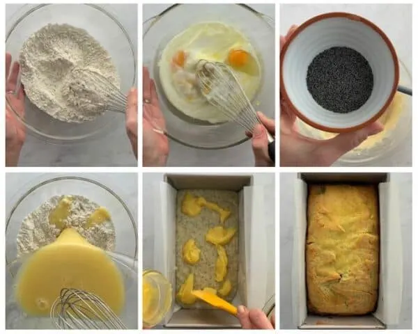 photo collage for how to make poppy seed bread
