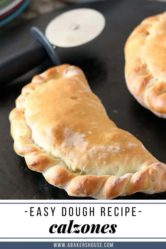 Pin for easy calzone dough recipe