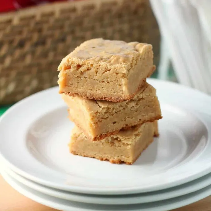 stack of three blondies