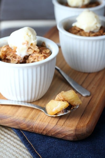 apple crisps on wood cutting board