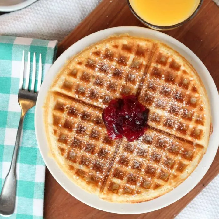 overnight Belgian style yeast waffles