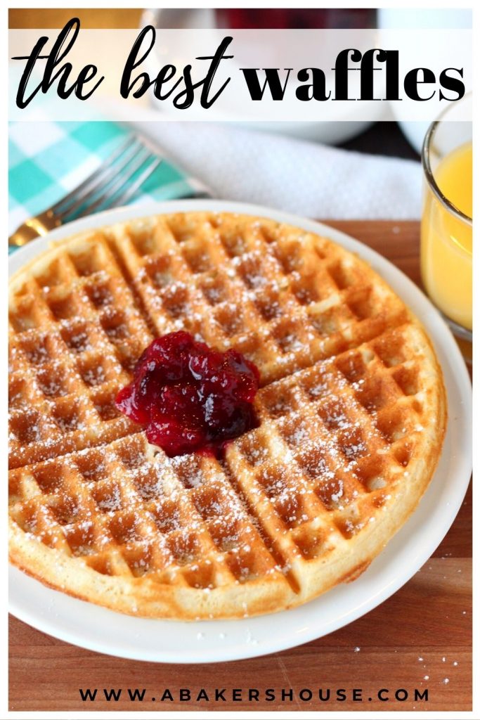 freshly cooked waffle on white plate with jam