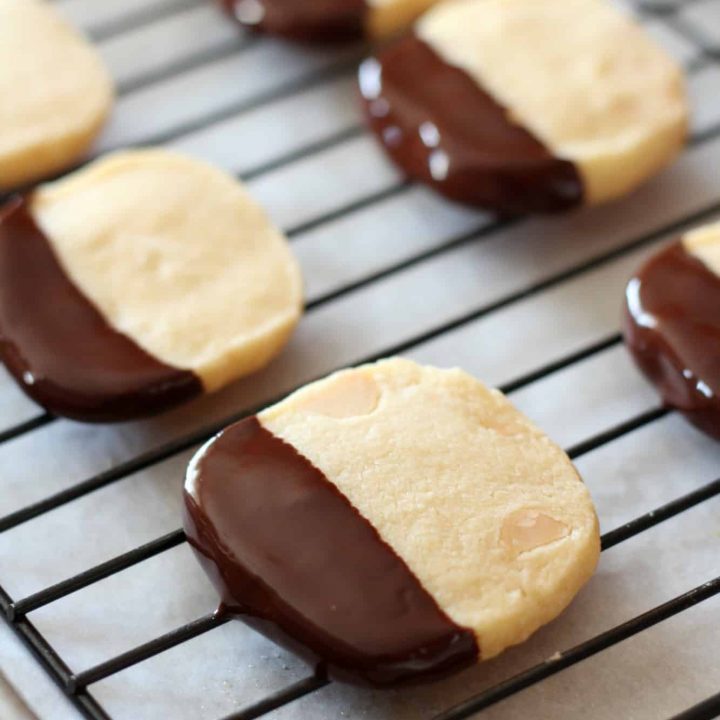 macadamia nut cookies on wire rack