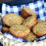 Rhubarb muffins in a basket