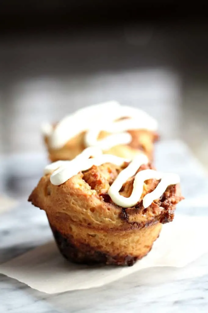 gluten free cinnamon roll with cream cheese icing