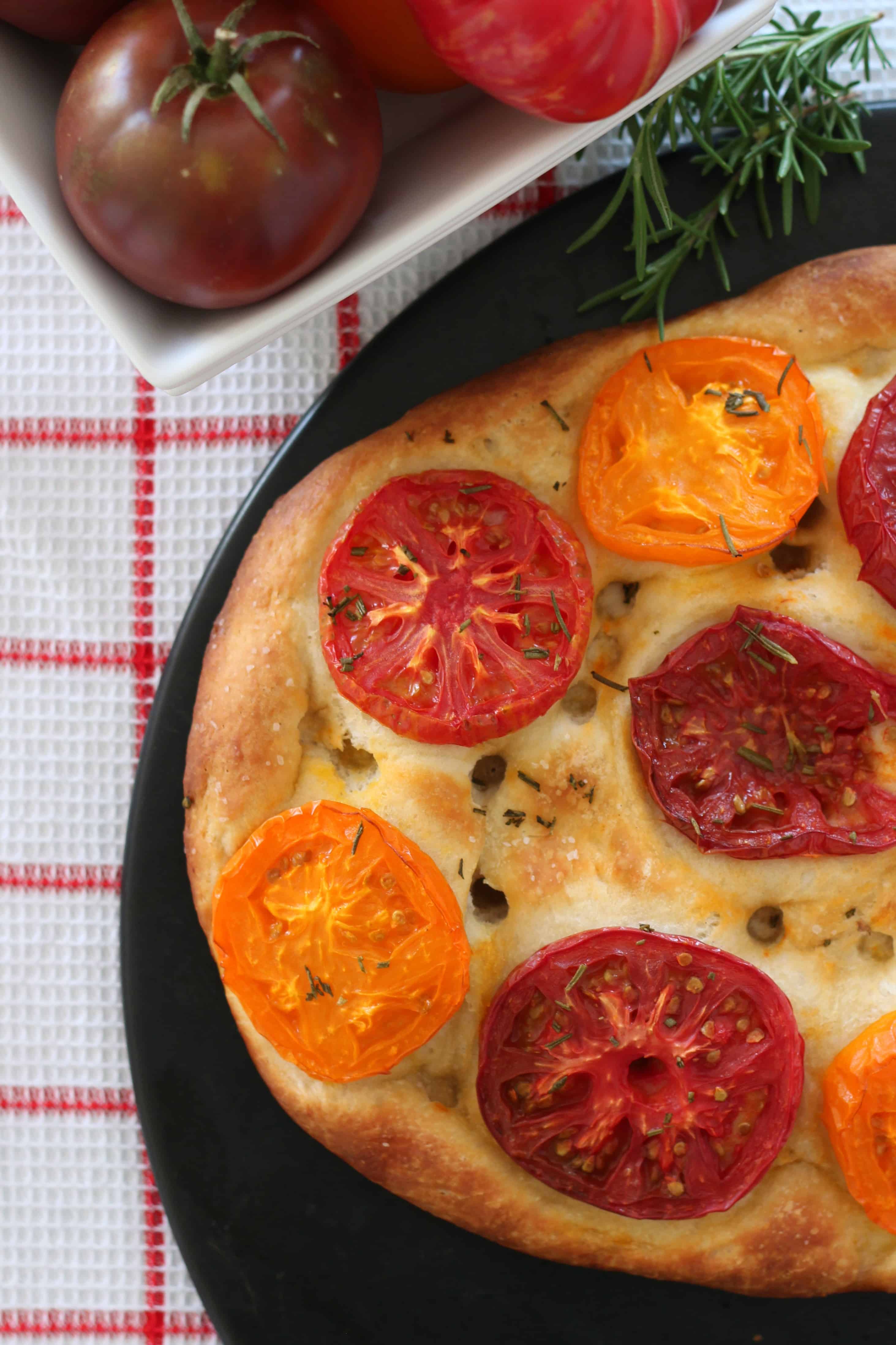 Quick Heirloom Tomato Focaccia with WholeFoods Giveaway A Baker's House