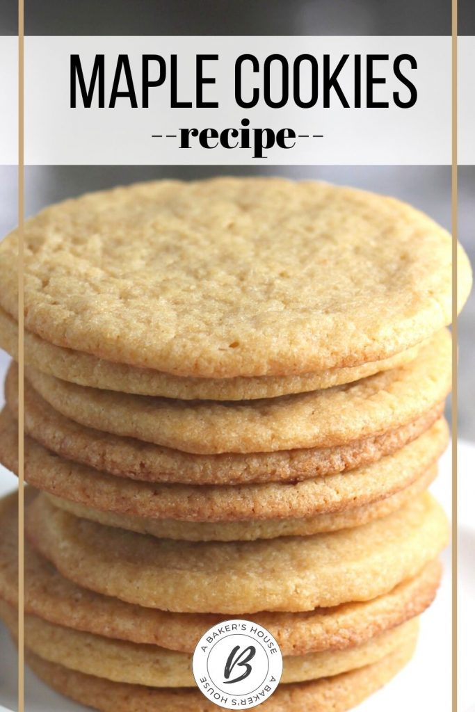 stack of thin maple cookies close up