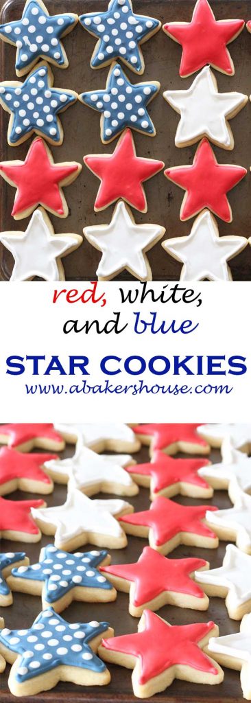 red, white and blue cookies