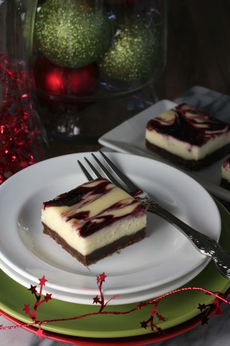 Ginger Cherry Cheesecake Squares