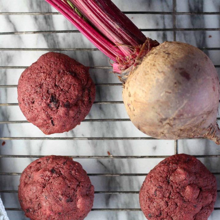 Chocolate chip cookies made with beets