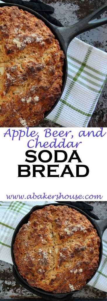Apple, beer and cheddar soda bread