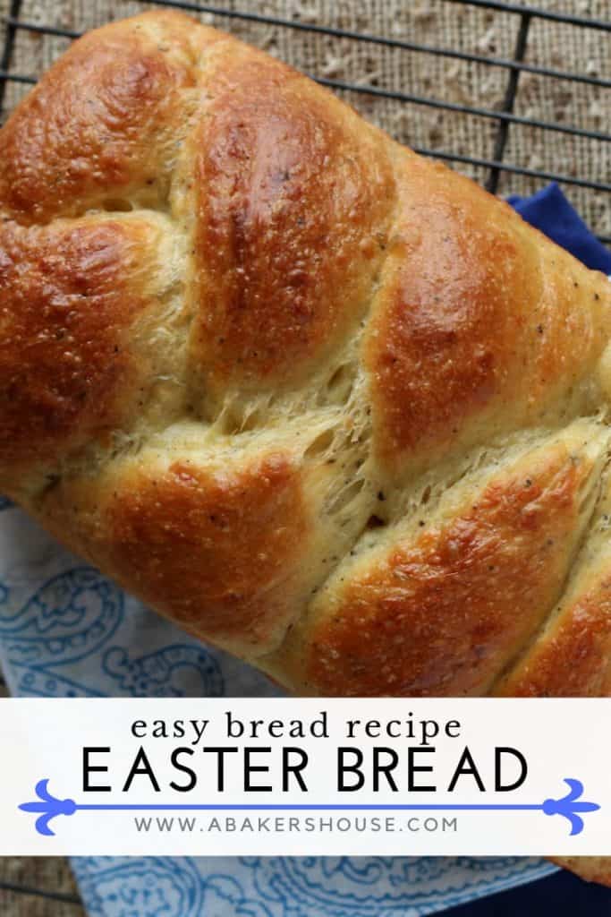 Braided Easter bread Pinterest image with text