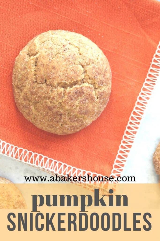 Pumpkin snickerdoodle cookei on an orange napkin