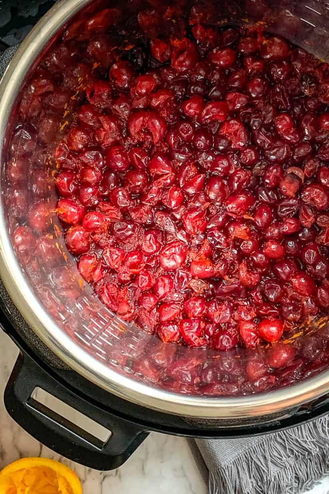 Cranberries after ten minutes on high pressure