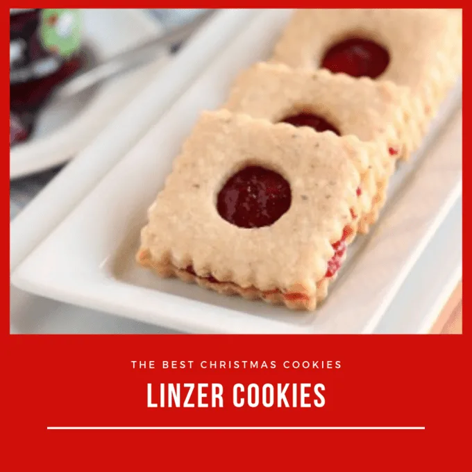 Linzer cookies with cherry preserves make a beautiful Christmas cookie