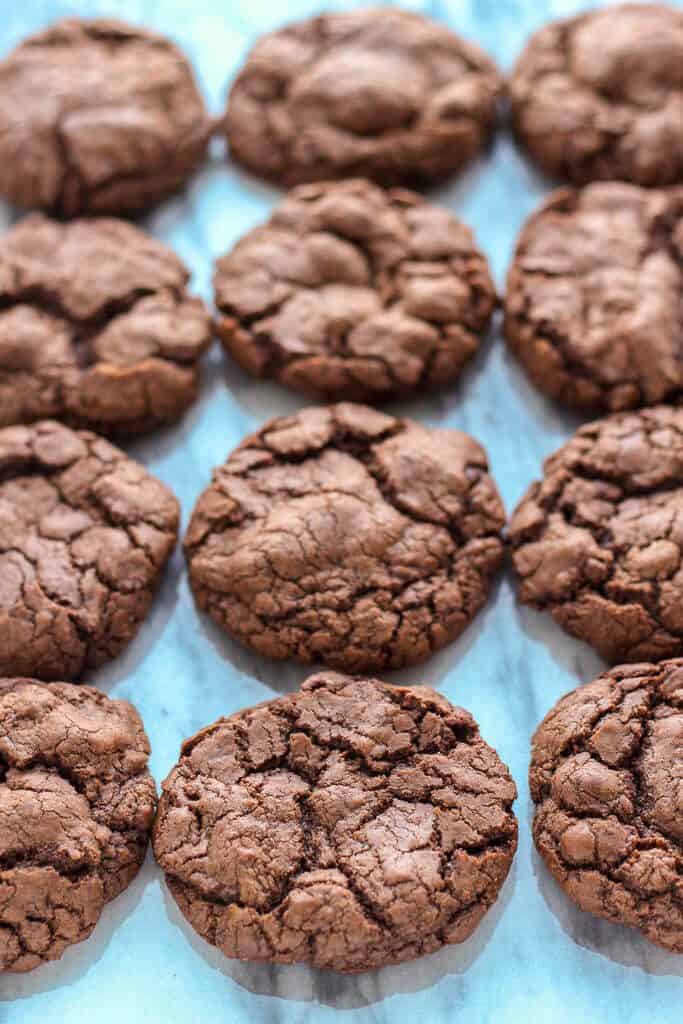 Brownie cookies on a marble board