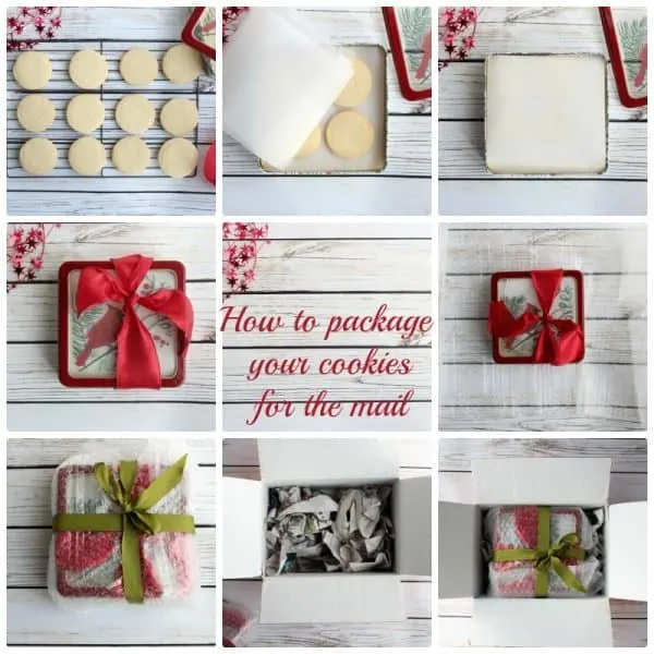 Photos showing How to package cookies for the mail