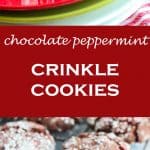Chocolate Peppermint Crinkle Cookies