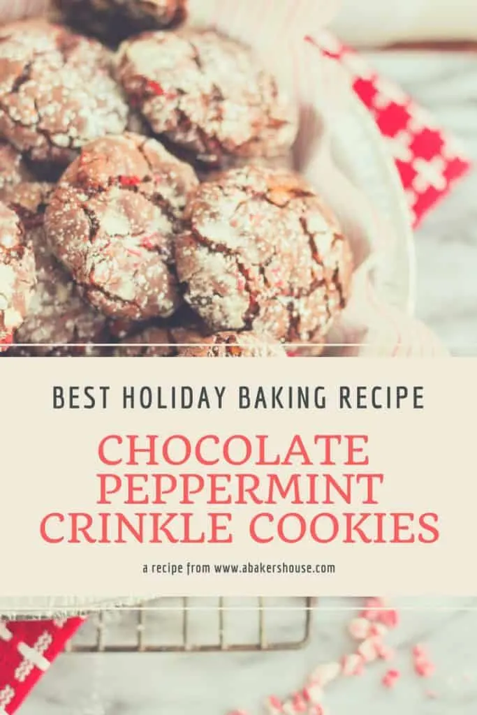 Chocolate Peppermint Cookies on a plate with text overlay