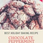 Holiday Chocolate Peppermint Crinkle Cookies