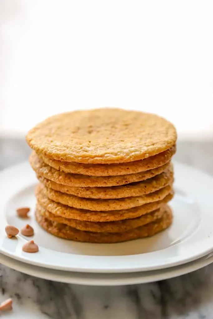 gluten free butterscotch cookies stacked eight high
