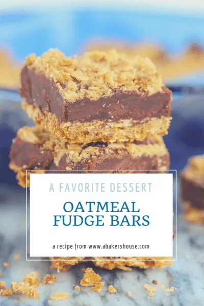 Stack of oatmeal fudge bars