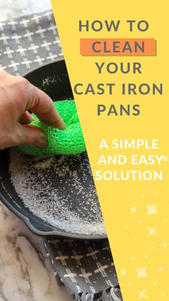 pinterest image how to clean cast iron simple method