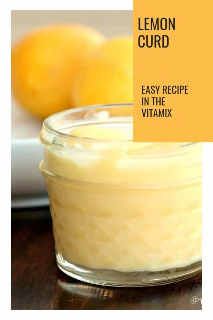 Jar of lemon curd made in the Vitamix