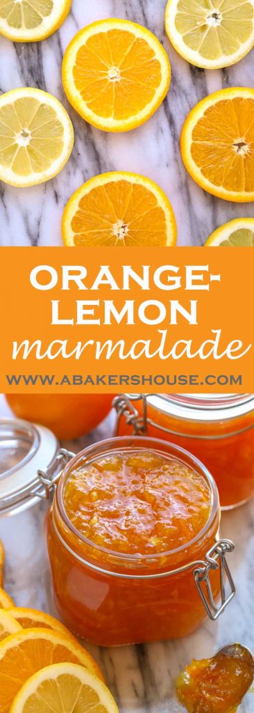 Two photos of orange lemon marmalade